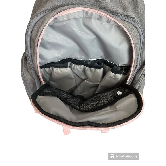 Mommore Diaper Bag Unisex Grey and Pink - Picture 3 of 7